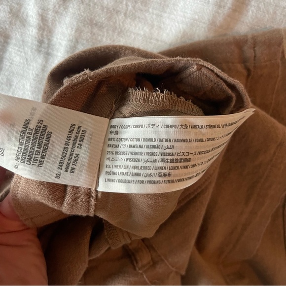 Hollister Ultra High Rise Linen Blend Women's Brown / Tan Shorts - Picture 6 of 6